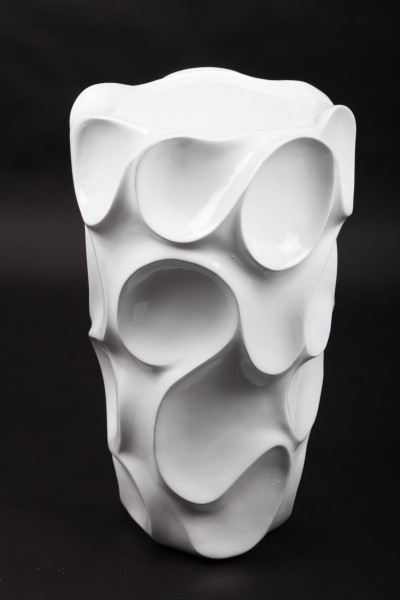 Blumentopf, Pflanzkübel aus Fiberglas, weiß, 50cm - für Innen