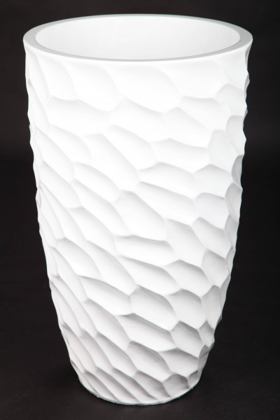 Blumentopf, Pflanzkübel aus Fiberglas, weiß, 61cm - für Innen