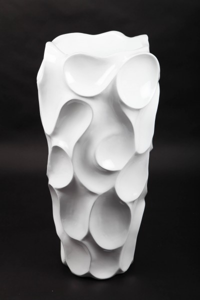 Blumentopf, Pflanzkübel aus Fiberglas, weiß, 70cm - für Innen
