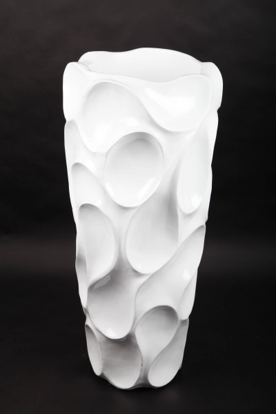 Blumentopf, Pflanzkübel aus Fiberglas, weiß, 90cm - für Innen
