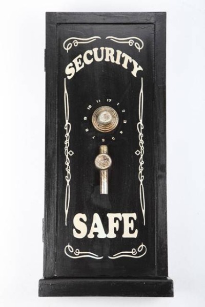Design-Schlüsselschrank "Safe", Retro, schwarz, 50cm
