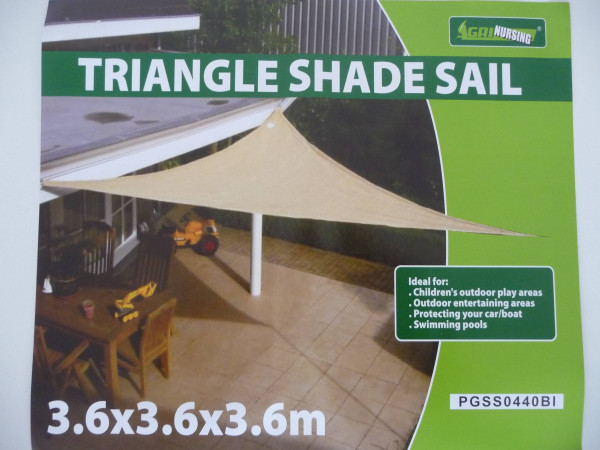 Sonnensegel Sonnenschutz Sonnendach Dreieck 3,6m x 3,6m x 3,6m sandfarben