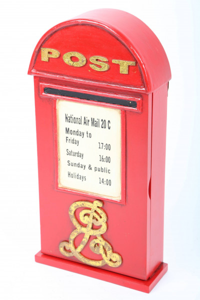 Design-Schlüsselschrank "Briefkasten", Retro, rot, 40cm