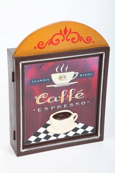 Design-Schlüsselschrank "Caffe-Espresso", Retro, braun, 35cm