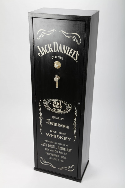 Design-Schrank "Whiskey", Regal aus Holz, Lifestyle-Möbel im Retrolook, schwarz, 121cm