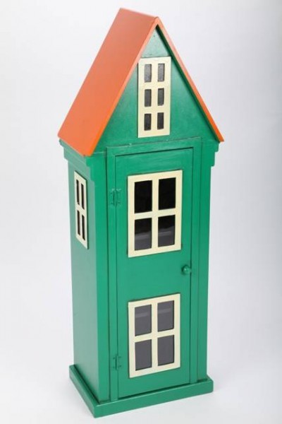 Design-Schrank "Haus-Design", Retro, grün, 98cm