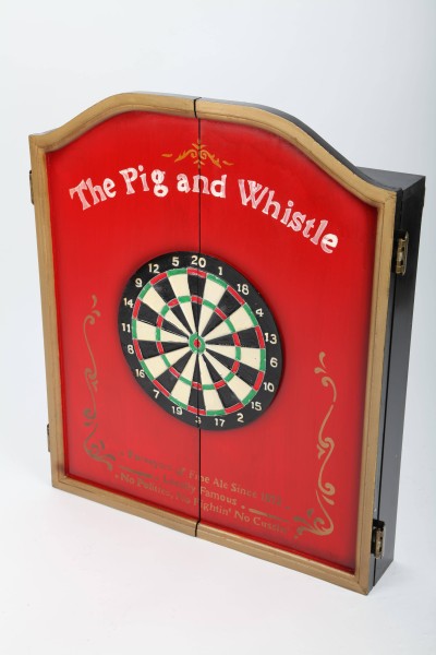 Dartschrank "The Pig and Whistle", Dartscheibe, Lifestyle-Möbel im Retrolook, 70cm