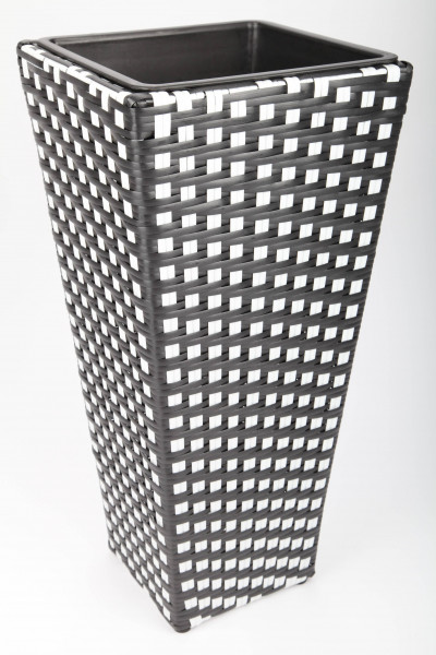 Blumenkübel Pflanzkübel Pflanzgefäß Blumentopf Polyrattan H 61cm NEU UVP 69,--