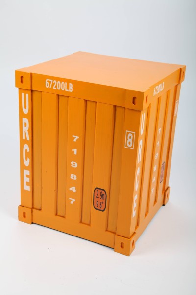 Design-Stuhl "Container", Hocker, Retro, orange, 41cm