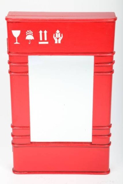 Design-Schlüsselschrank "Kanister", Spiegelschrank, rot, 50cm