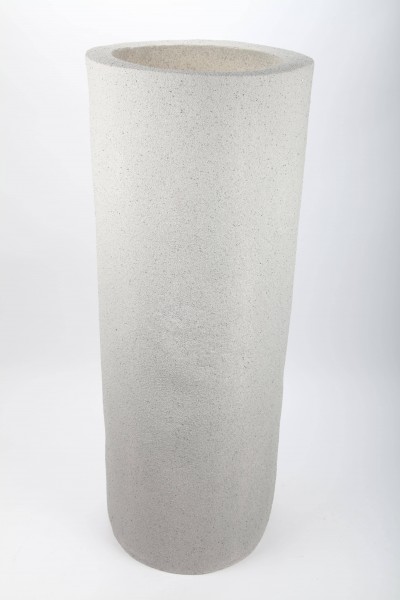 Blumentopf, Pflanzkübel, Pflanzgefäß aus Fiberglas, hellgrau, 120cm - für Innen