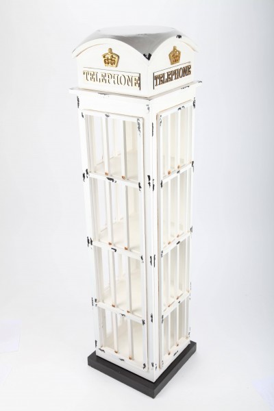 Design-Schrank "Telephone", Regal aus Holz, Lifestyle-Möbel im Retrolook, weiss, 120cm
